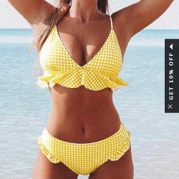 Cupshe Other - Yellow Ruffle Bikini
